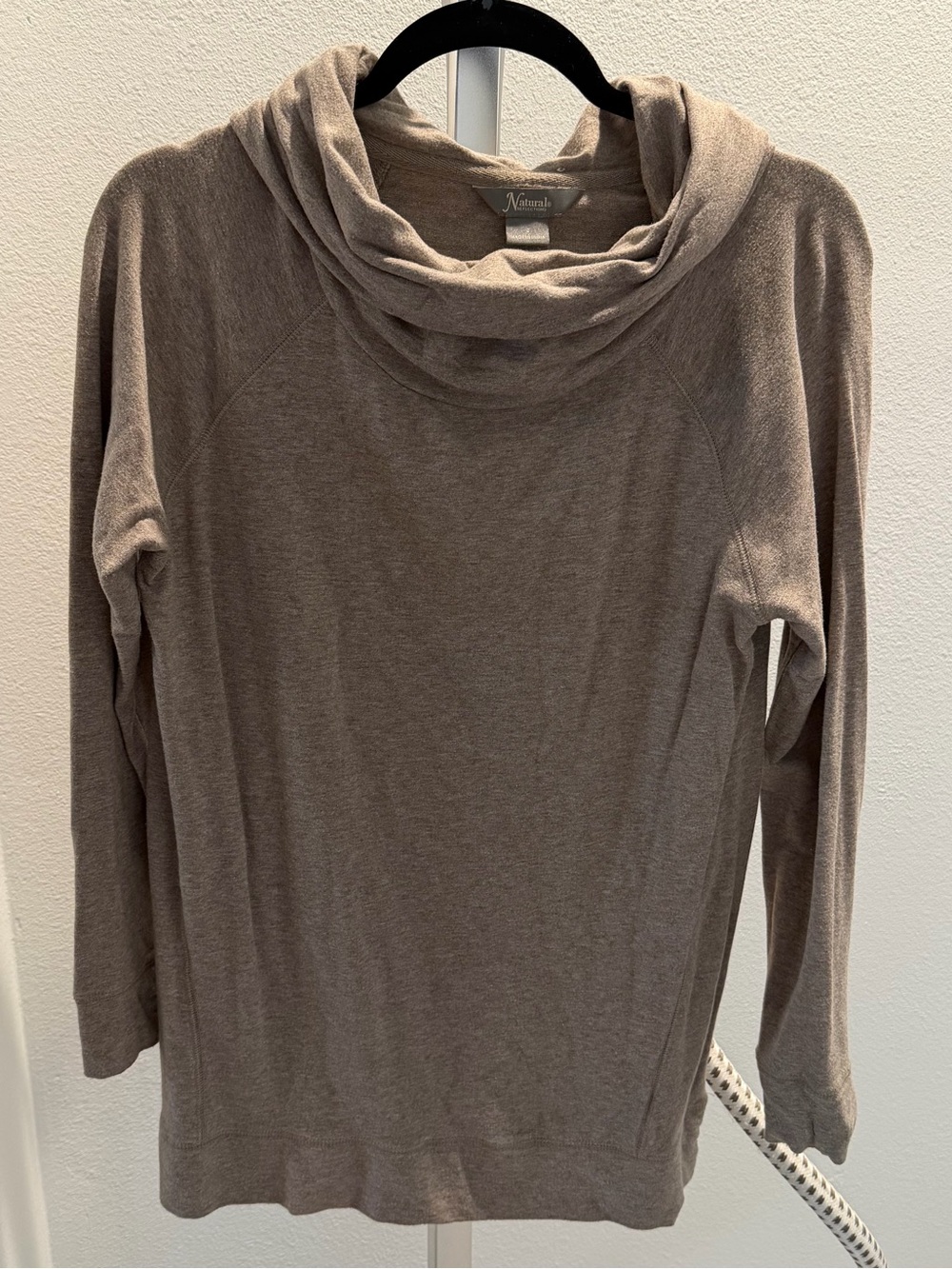 Natural Reflections Taupe Cowl Neck Sweater